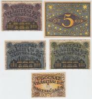 Nagyszőllős 1919. 50f, 1K, 2K, 3K, 5K "Ugocsai Világítási Rt." értékjegy T:I
Adamo NSZ-2.1...