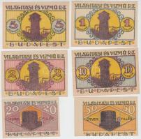 Budapest 1920. 20f, 50f, 1K, 2K, 5K, 10K "Világítási és Vízmű Rt." értékjegy T:I
Adamo BUC...