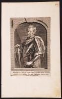 II. Mátyás magyar királyt ábrázoló metszet, 12x17 cm