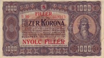 1923. 1000K 8f fny-sal T:II+ Csak egyszer hajtva