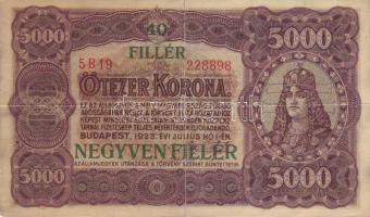 1923. 5000K "T.W." 40f fny-sal T:III/IV+