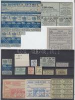 ~1940-1951. 22db vegyes szükségpénz, közte cukorjegy, petróleum-utalvény, zsírjegy, kenyérváltójegy ...