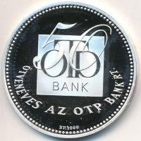 Kósa István (1953-) 1999. "50 éves az OTP Bank Rt." Ag emlékérem tanúsítvánnyal, eredeti d...