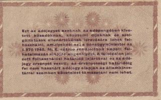 1946. 10.000Adóp. sorszám 6jegyű utolsó szám elmázolt nyomással!, hátlap balra tolódott nyomással T:...