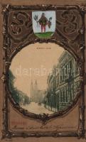 Miskolc, Szemere utca, címer; Kardos József kiadása / coat of arms litho