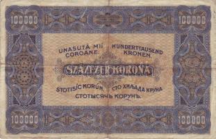 1923. 100.000K "Orell Füssli" T:III/IV