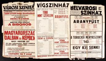 1930-1933 3 db színházi plakát szakadásokkal (Vígszínház, Belvárosi Színház, Városi Színház)