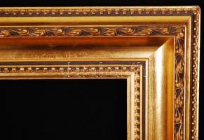 Dekoratív díszített képkeret, fa, újszerű állapotban, belső méret: 50,5×70 külső: 64×84 cm