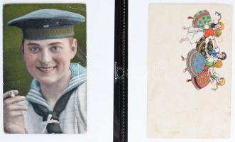 80 db vegyes háború előtti képeslap berakóban