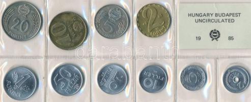 1985. 2f-20Ft 10db klf érmés forgalmi sor fóliatokban T:1