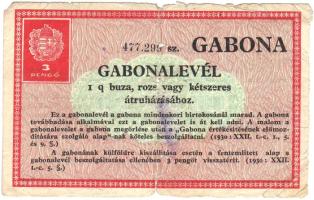 1930. 3P Gabonalevél, erősen ferde nyomatú sorszámmal T:IV