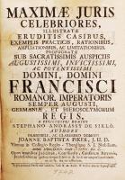 Stephano Andrássy de Sikló: Maximae juris celebriores illustratae erudis casibus... Viennae, 1748. 184p. Egészbőr kötésben / In full leather binding