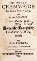 Robert Jean Pepliers: Nouvelle grammaire royale francoise Das ist Neue königliche französische Gramm...
