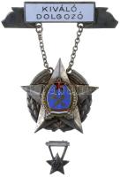 ~1950. "Kiváló Dolgozó" kitüntetés korai változata miniatűrrel és eredeti adományozói dísztokban T:2 Hungary ~1950. "Excellent Worker" decoration early type with miniature and in original box C:XF