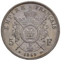 Franciaország / Második Császárság 1869BB 5Fr Ag "III. Napóleon" Strasbourg (24.96g) T:2
F...