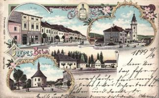1899 Szepesbéla 'Gretzmacher Árpád valódi bélai borovicska', sörház / the brewery of Árpád Gretzmacher, Gretzmacher's borovicka advertisement, litho (EK)