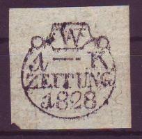 1828 Újságkivágás osztrák szignettával