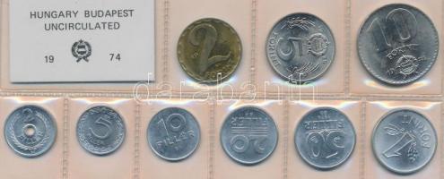 1974. 2f-10Ft 9db klf érmés forgalmi sor fóliatokban T:1