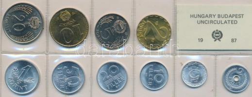 1987. 2f-20Ft 10db klf érmés forgalmi sor fóliatokban T:1
