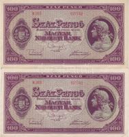 1945. 100P(2x) egymásutáni sorszámokkal! T:I-