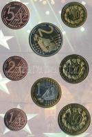 2004. 1c,2c,5c,10c,20c,50c,1,2 próbaveretek aranyötvözetekkel, szettben, díszkiadásban T:BU