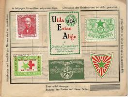 72db eszperantó levélzáró cserefüzetben