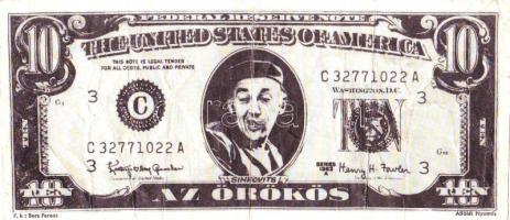1960-as évek dekoratív 10$ színházpénz "Az örökös" - Pécsi Sándor, Váradi Hédi, Sinkovits ...