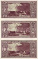 1945. 50P csak hátlapi fázisnyomat,3-as függőleges összefüggő tömbben T:I