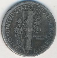 Amerikai Egyesült Államok 1919. 1D Ag "Mercury" T:2- 
USA 1919 1 Dime Ag "Mercury&quo...