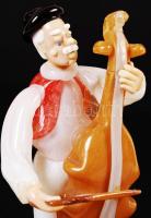 Nagybőgős, egyedi üveg plasztika, kézzel festett, sérült, jelzés nélkül, m:18 cm