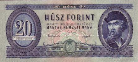 1949. 20Ft sorszám egyenetlen nyomással, enyhe eltolódással T:I