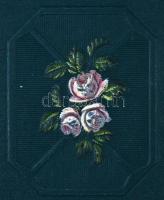 Képeslapalbum 112 férőhellyel, benne 224 db motívum lap, üdvözlő lapok, hölgy motívumú és vallási té...