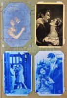 Képeslapalbum 112 férőhellyel, benne 224 db motívum lap, üdvözlő lapok, hölgy motívumú és vallási té...