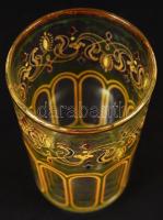 Antik vizes pohár, kézzel festett, hibátlan, m:10 cm