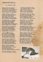 1953 Egy szűzlány erotikus verse, ráragasztott fényképpel, fotóméret 5x8 cm (írógéppapír A4)