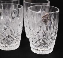 Nem használt, kristály pálinkás pohár készlet. 6 db, hozzá hamutál és kristály bonbonniere /Set of c...