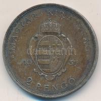 1935. 2P Ag "Pázmány" T:2 patina Adamo P7.1