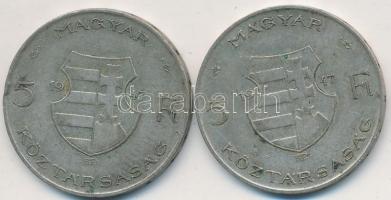 1947. 5Ft Ag "Kossuth" (2x) T:2- 
Adamo F8.1