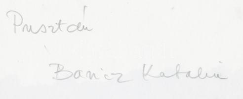 cca 1970-1980 Baricz Katalin (1948-): Pusztán, aláírt, vintage fotó, 11x24 cm