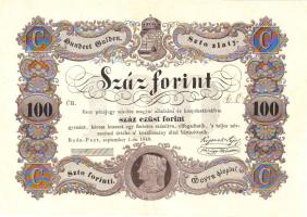 1848. 100Ft "Kossuth-bankó" T:nagyon szépen restaurálva!