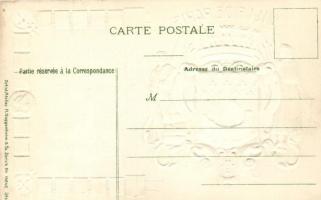 Paris, Statue de la Republique / coat of arms and symbols litho Emb