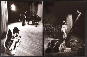 cca 1970-1980 Török László (1948-): Koncert és Koncert után, 2 db feliratozott vintage fotóművészeti alkotás, 24x18 cm