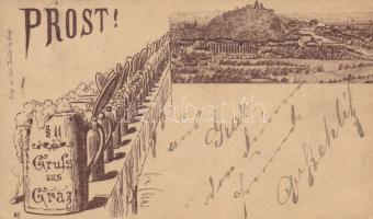 1892 (!) Graz 'Prost!' rare early postcard