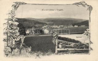 Rechenberg Bienenmühle im Erzgebirge, Bahnhof / railway station, floral