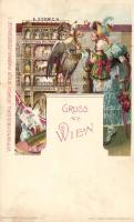 Vienna, Wien; Emil Storch Versandthaus, Mariahilferstrasse / department store, Kosmos Budapest litho
