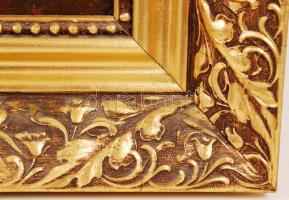 Dallos Ferenc (1928-2001): Kilátás a tóra. Olaj, farost, jelzett, szép keretben, 60×80 cm