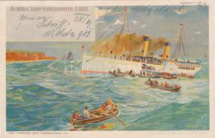 Salon-Schnelldampfer / Salon ship Cobra litho s: Wladimir Linde