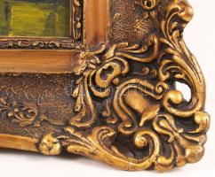 Olvashatatlan jelzéssel: Hajók. Olaj, vászon, antik keretben, 40×50 cm