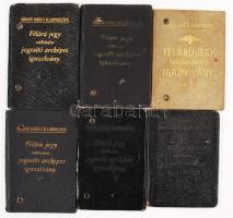 1908-1942 6 db Magyar Királyi Államvasutak félárú jegy váltására jogosító arcképes igazolvány