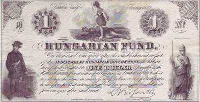 1852. Emigrációs "Kossuth-bankó" New York 1$ (3x) "A+B+C" betűjelekkel (komplett)T:I